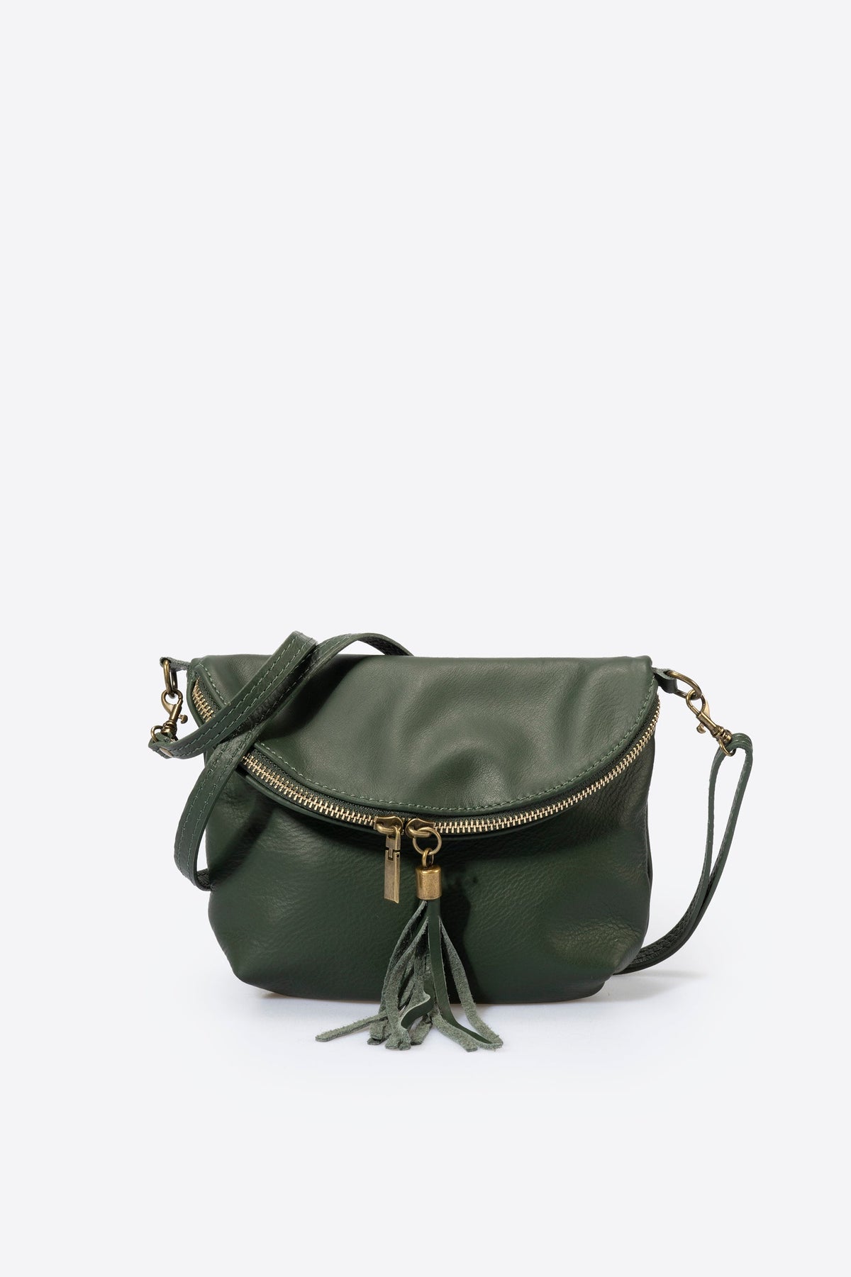 Alessia Made in Italy Full Grain Leather Crossbody Bag – Green