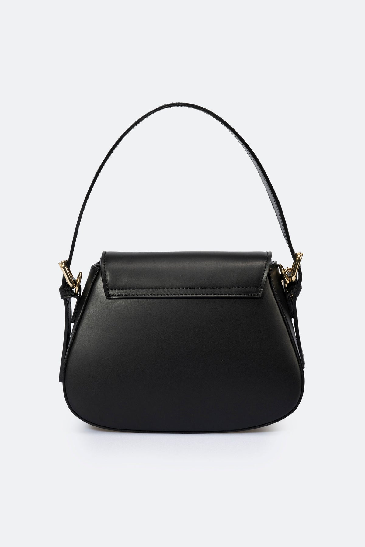 Ginevra Made in Italy Leather Shoulder Bag – Black