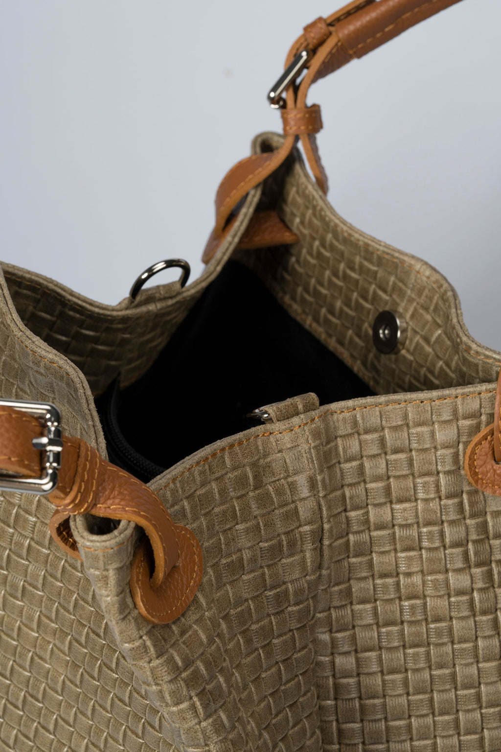 Aria Made in Italy Suede Leather Tote Bag – Mushroom Taupe