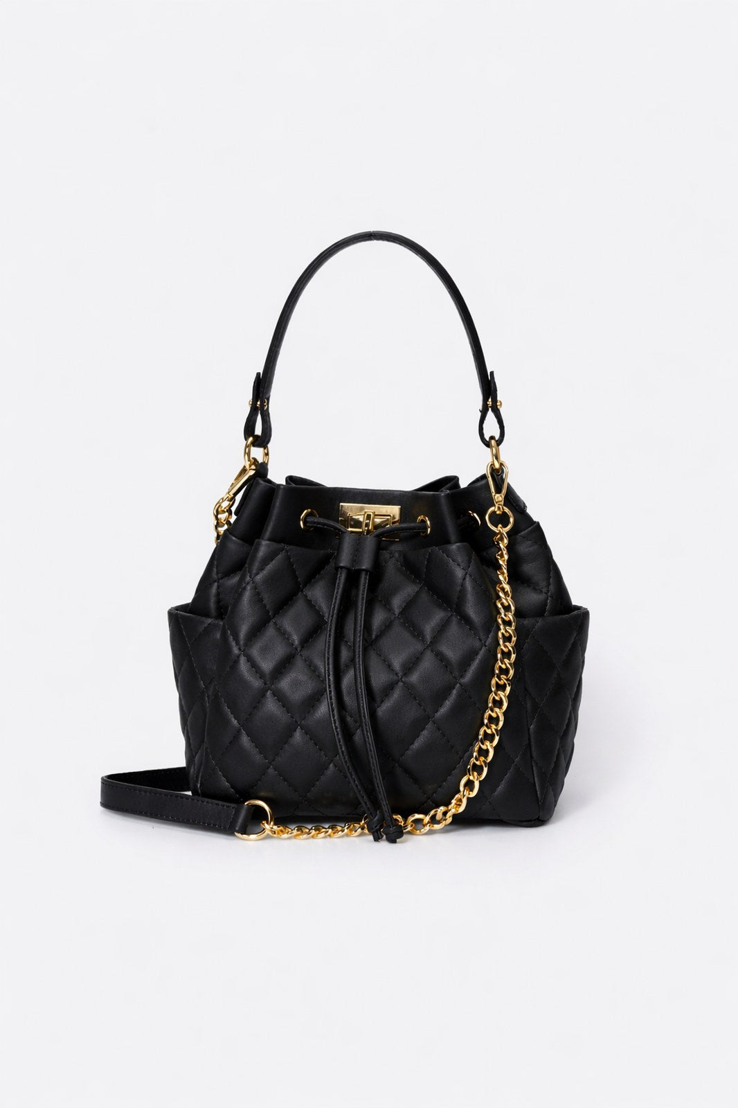 Veronica Made in Italy Full Grain Leather Top Handle Handbag – Black