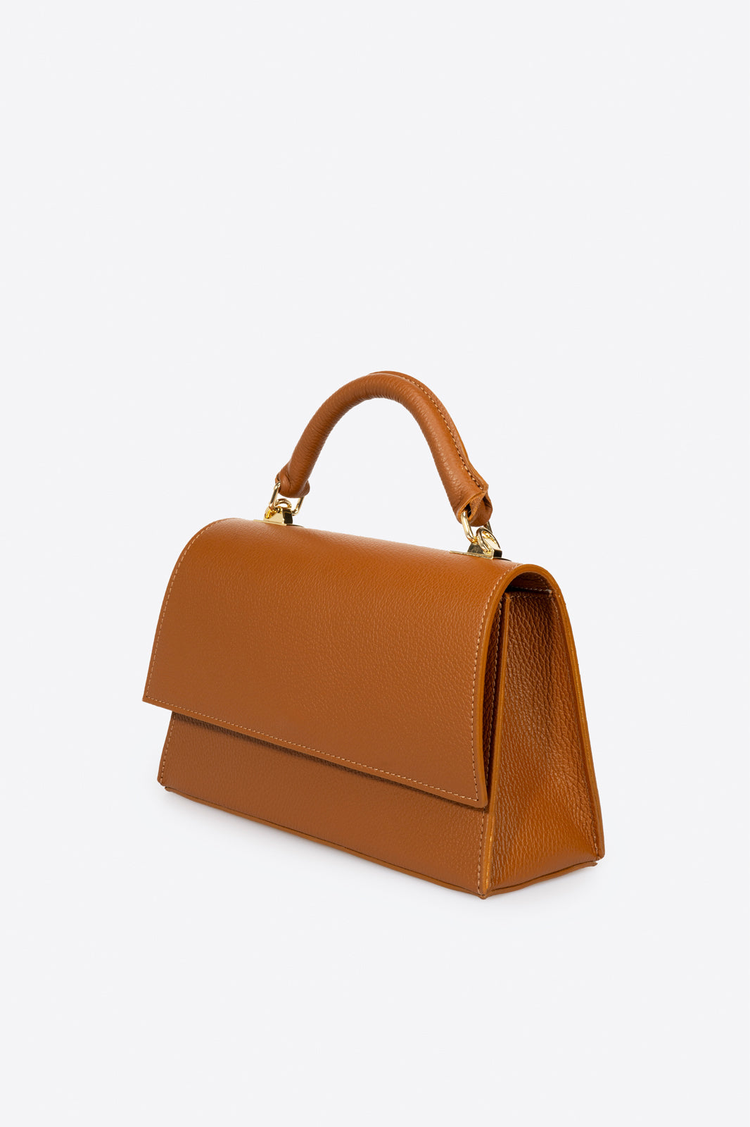 Giulia Made in Italy Leather Top Handle Handbag – Cognac
