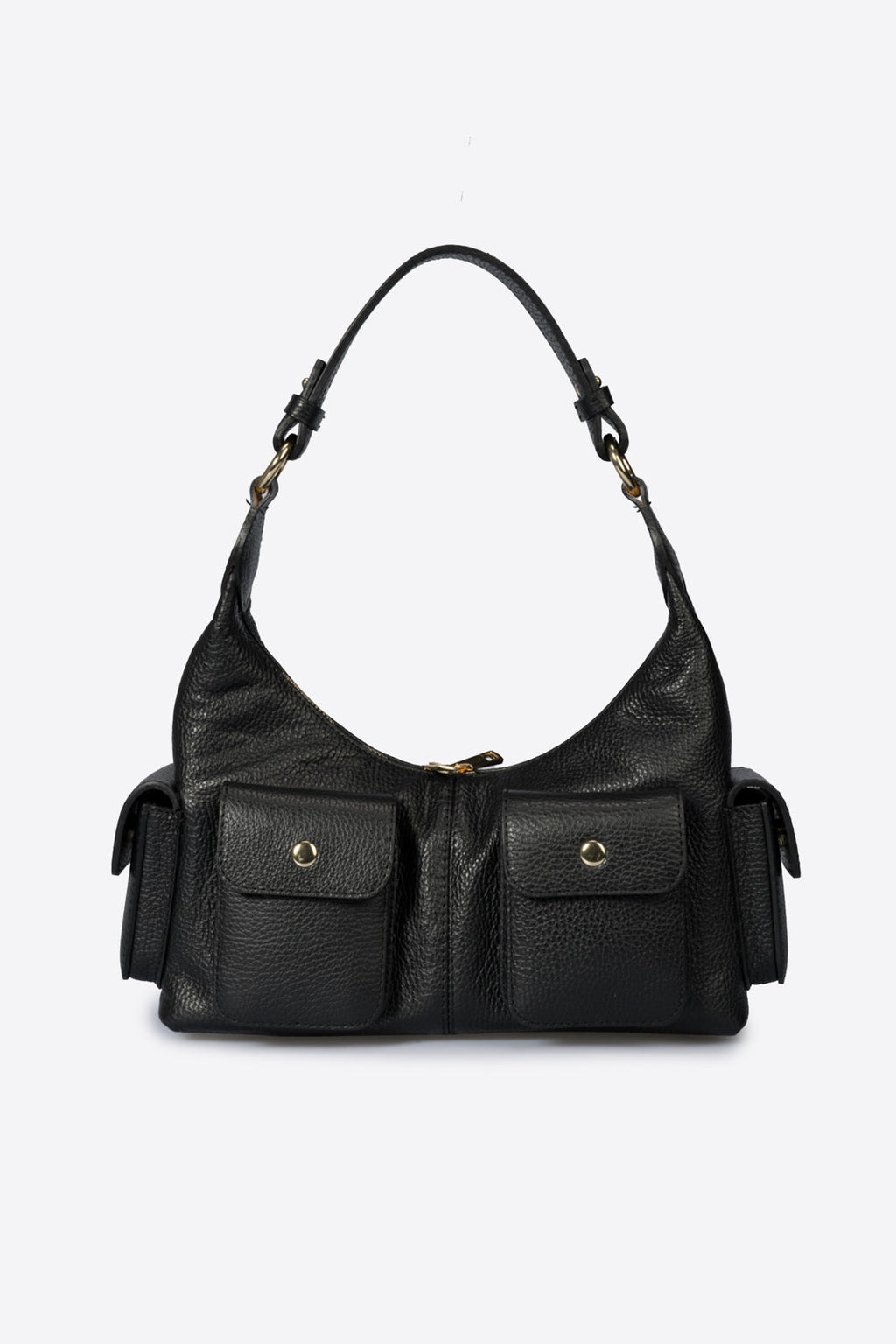 Livia Made in Italy Leather Top Handle Handbag – Black