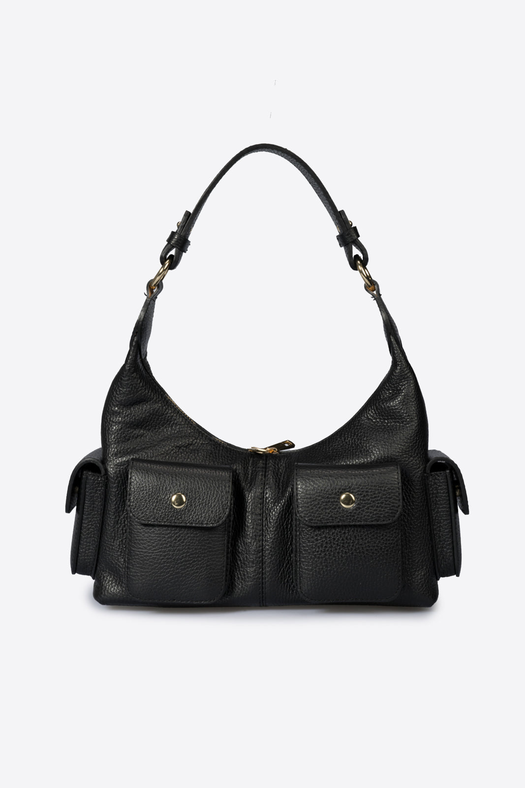 Livia Made in Italy Leather Top Handle Handbag – Black