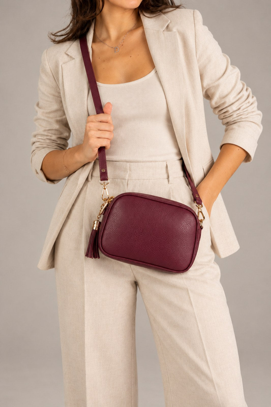 Elena Made in Italy Leather Crossbody Bag – Wine