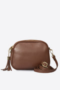 Elena Made in Italy Leather Crossbody Bag – Brown