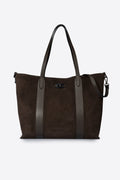 Teresa Made in Italy Suede Leather Tote Bag – Dark Brown