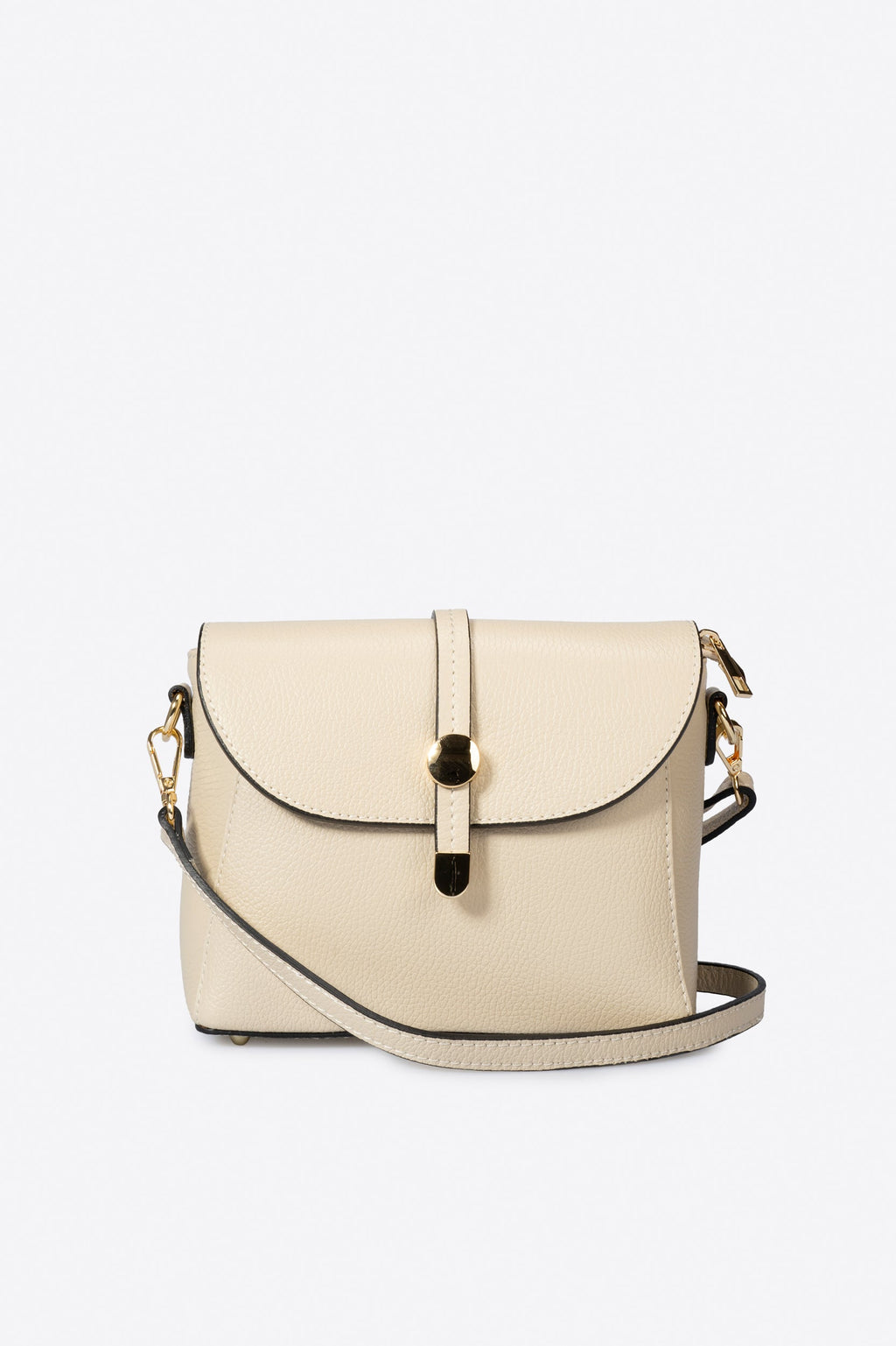 Beatrice Made in Italy Leather Crossbody Bag – Beige