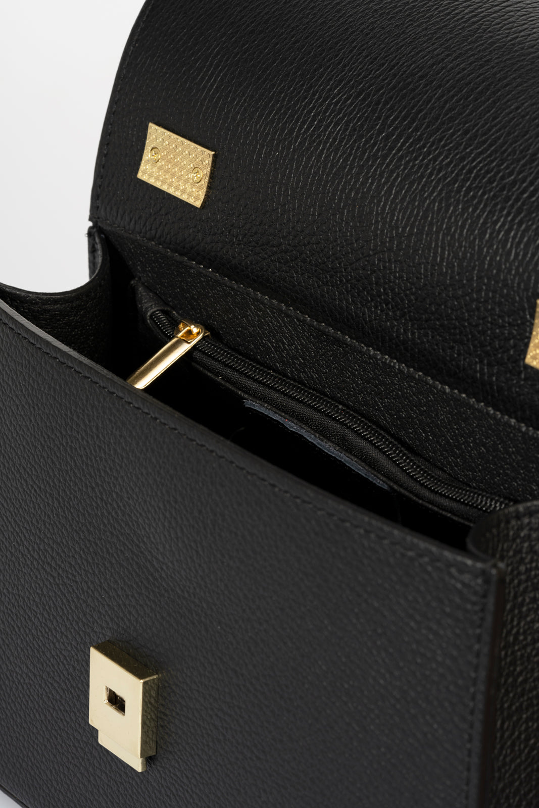 Giulia Made in Italy Leather Top Handle Handbag – Black
