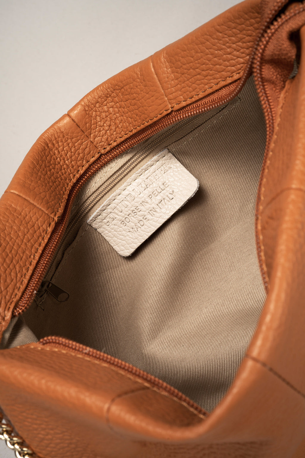 Clio Made in Italy Leather Crossbody Bag – Tan