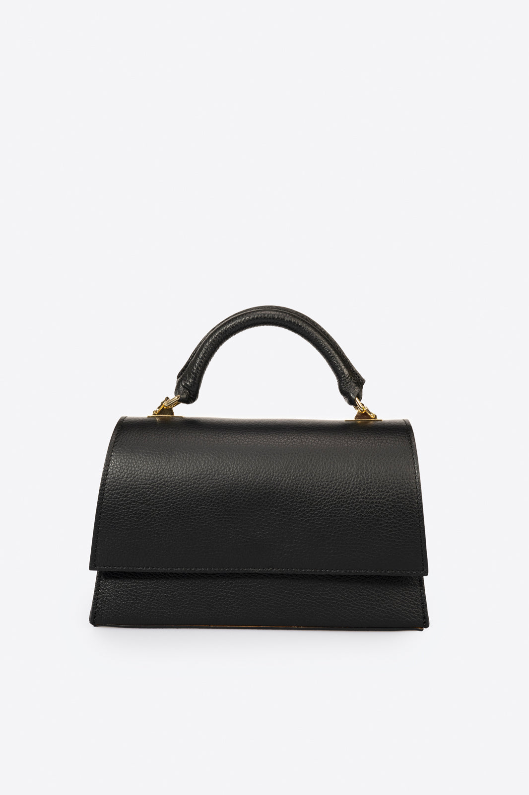 Giulia Made in Italy Leather Top Handle Handbag – Black