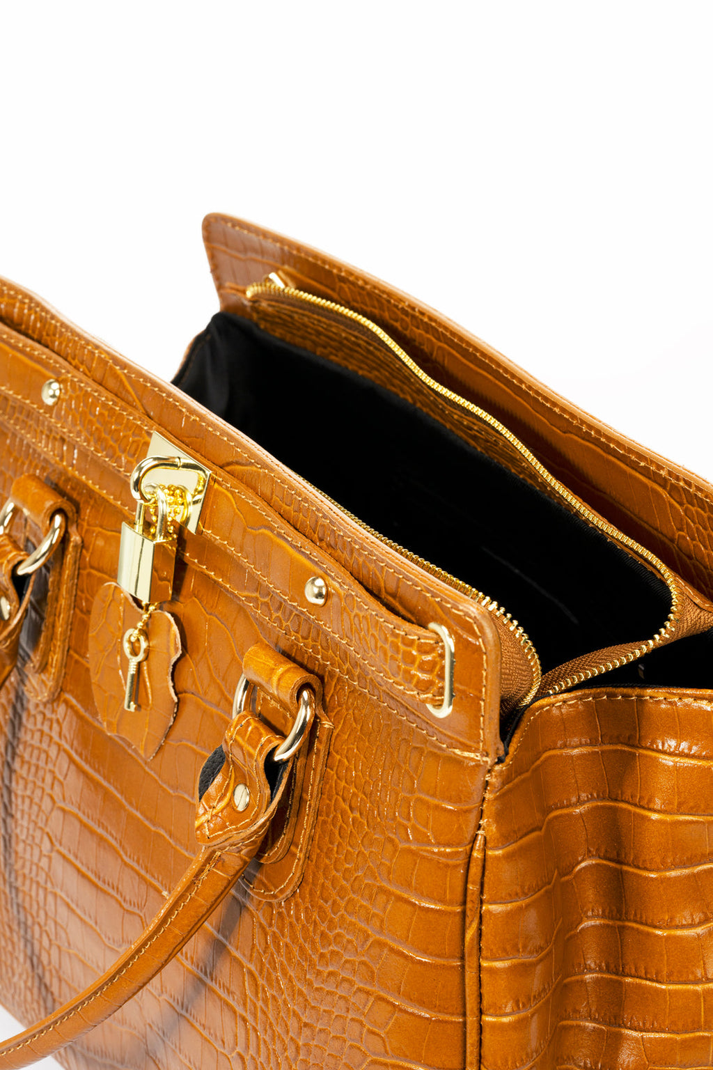 Federica Made in Italy Leather Top Handle Handbag – Tan