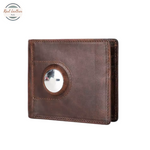 Genuine Leather Men Wallet RFID Money Clip Airtag Holder