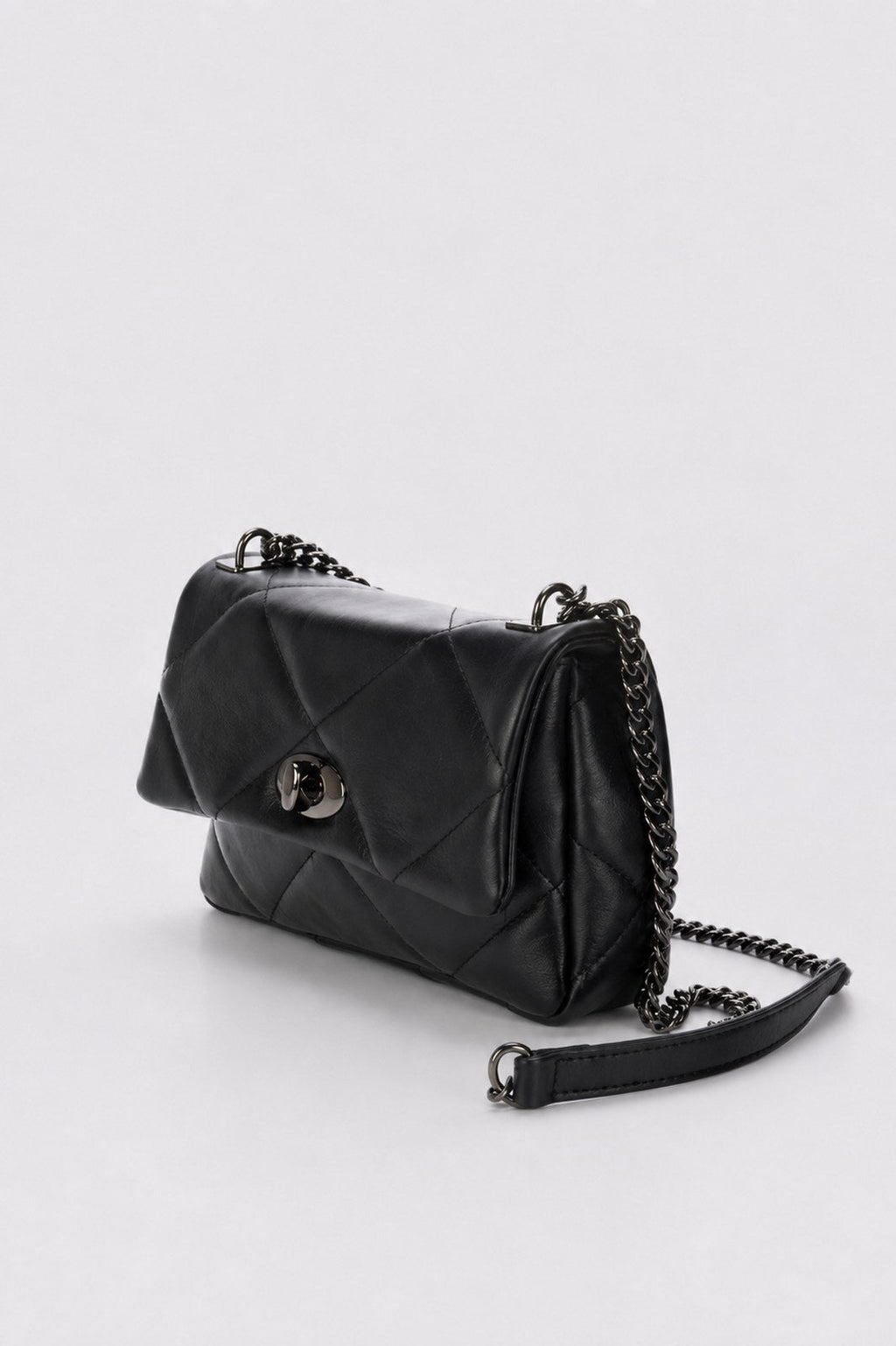Silvia Made in Italy Full Grain Leather Shoulder Bag – Black