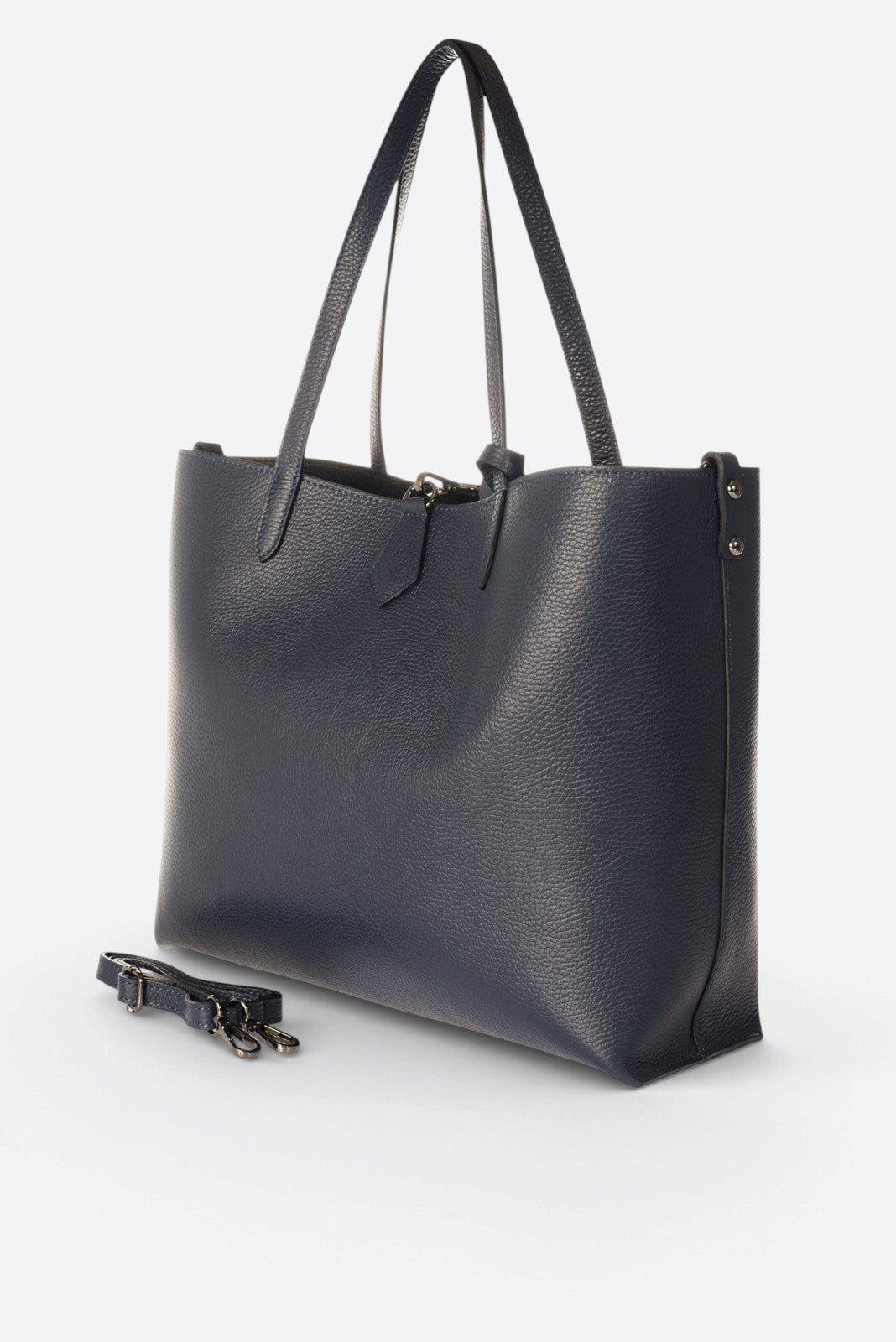 Nicoletta Made in Italy Leather Tote Bag – Dark Blue