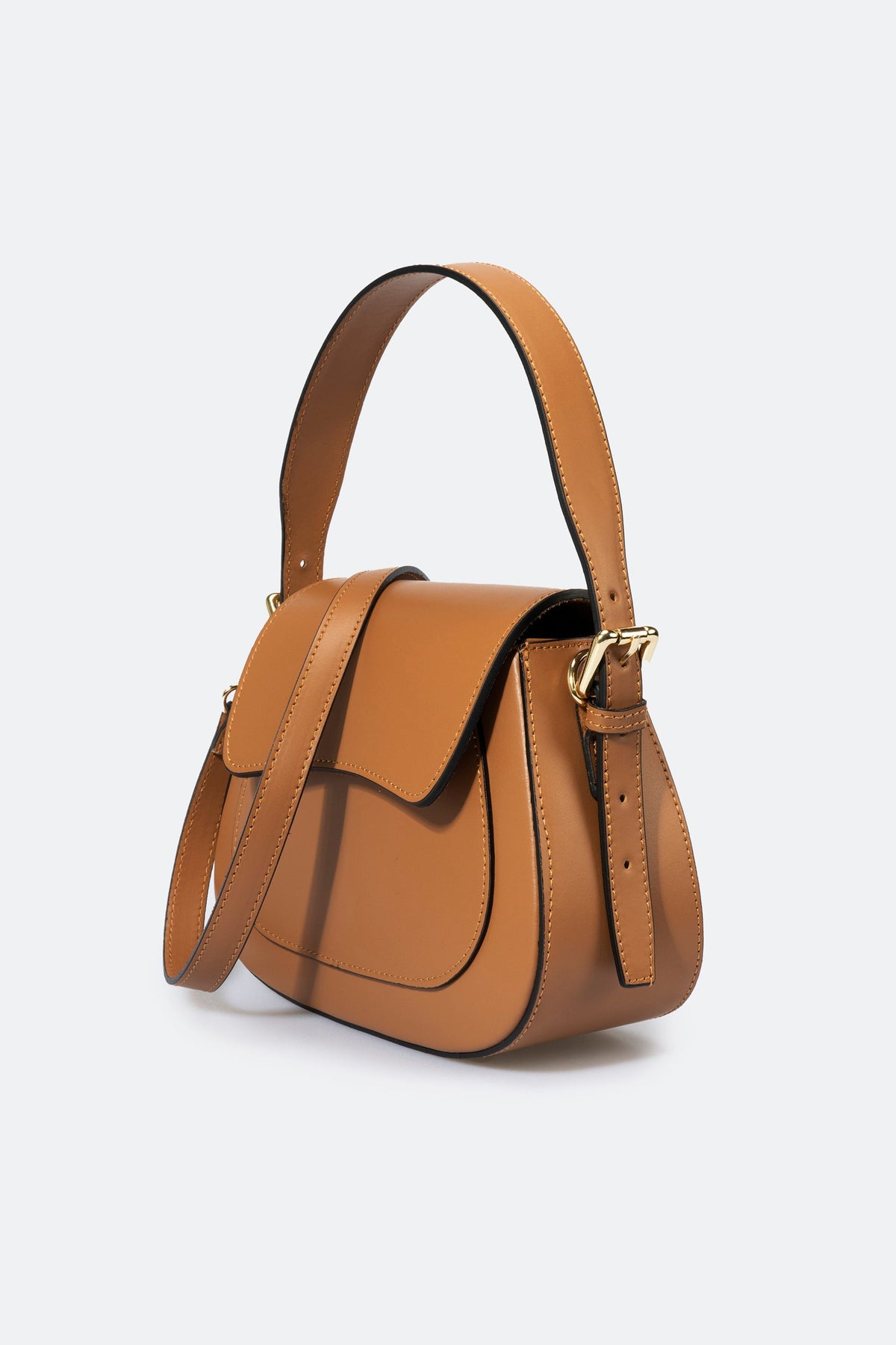 Ginevra Made in Italy Leather Shoulder Bag – Tan