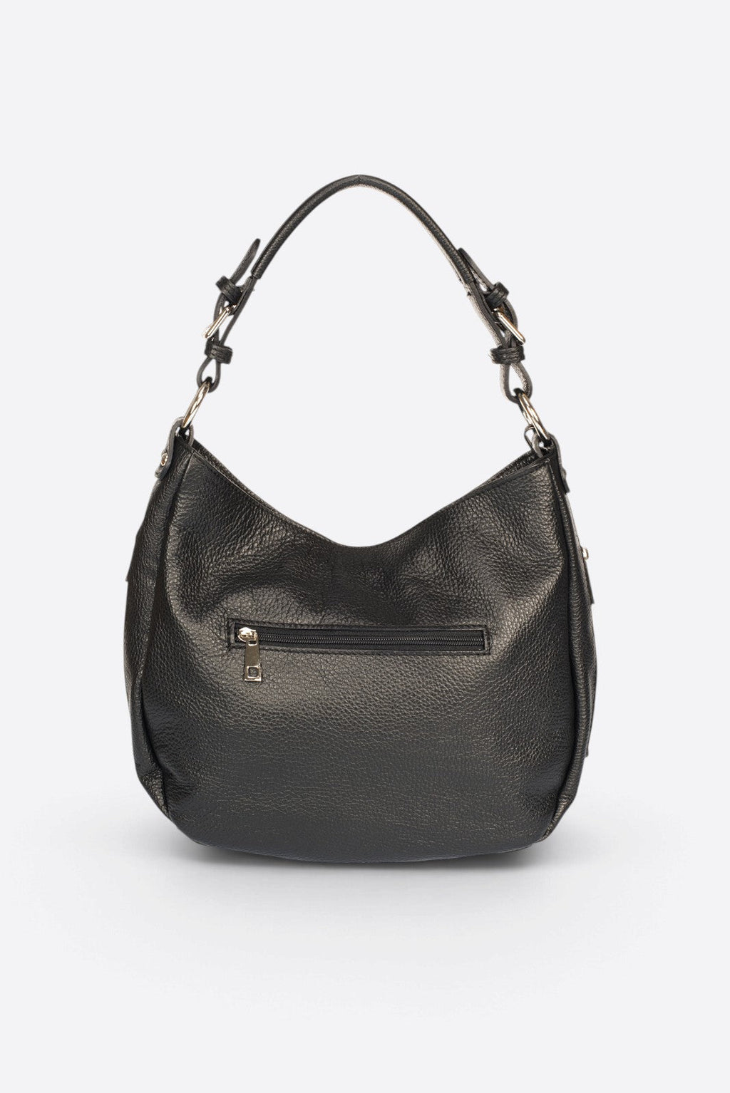 Viola Made in Italy Leather Top Handle Handbag – Black
