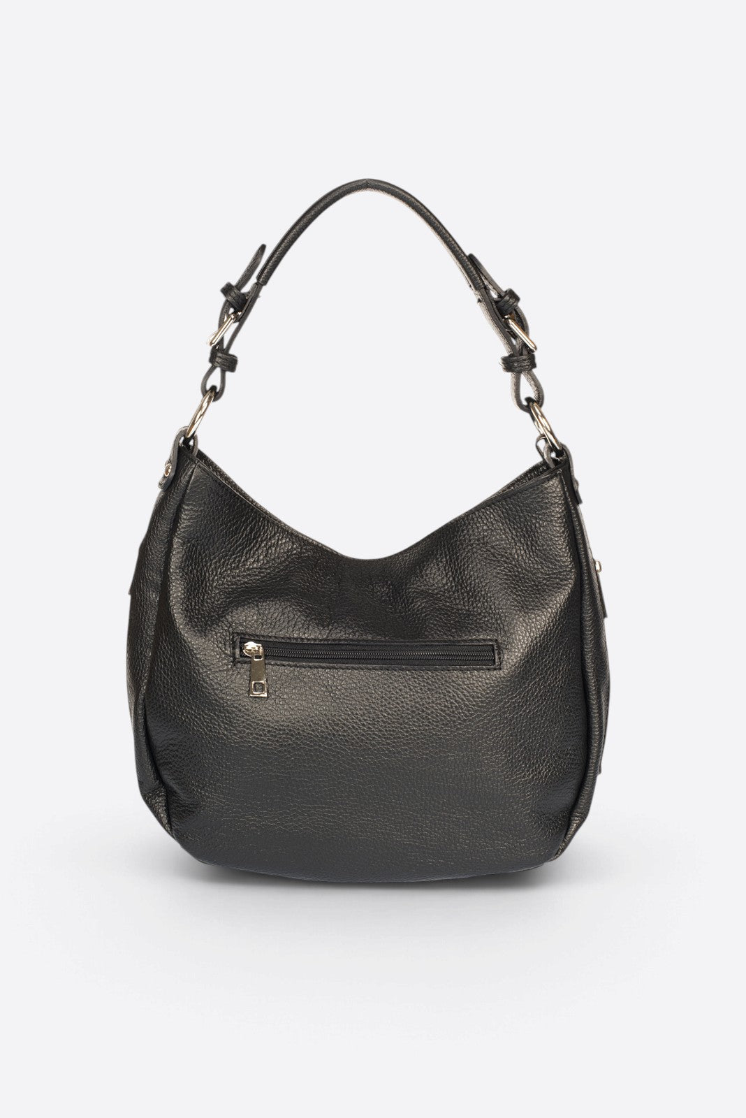 Viola Made in Italy Leather Top Handle Handbag – Black