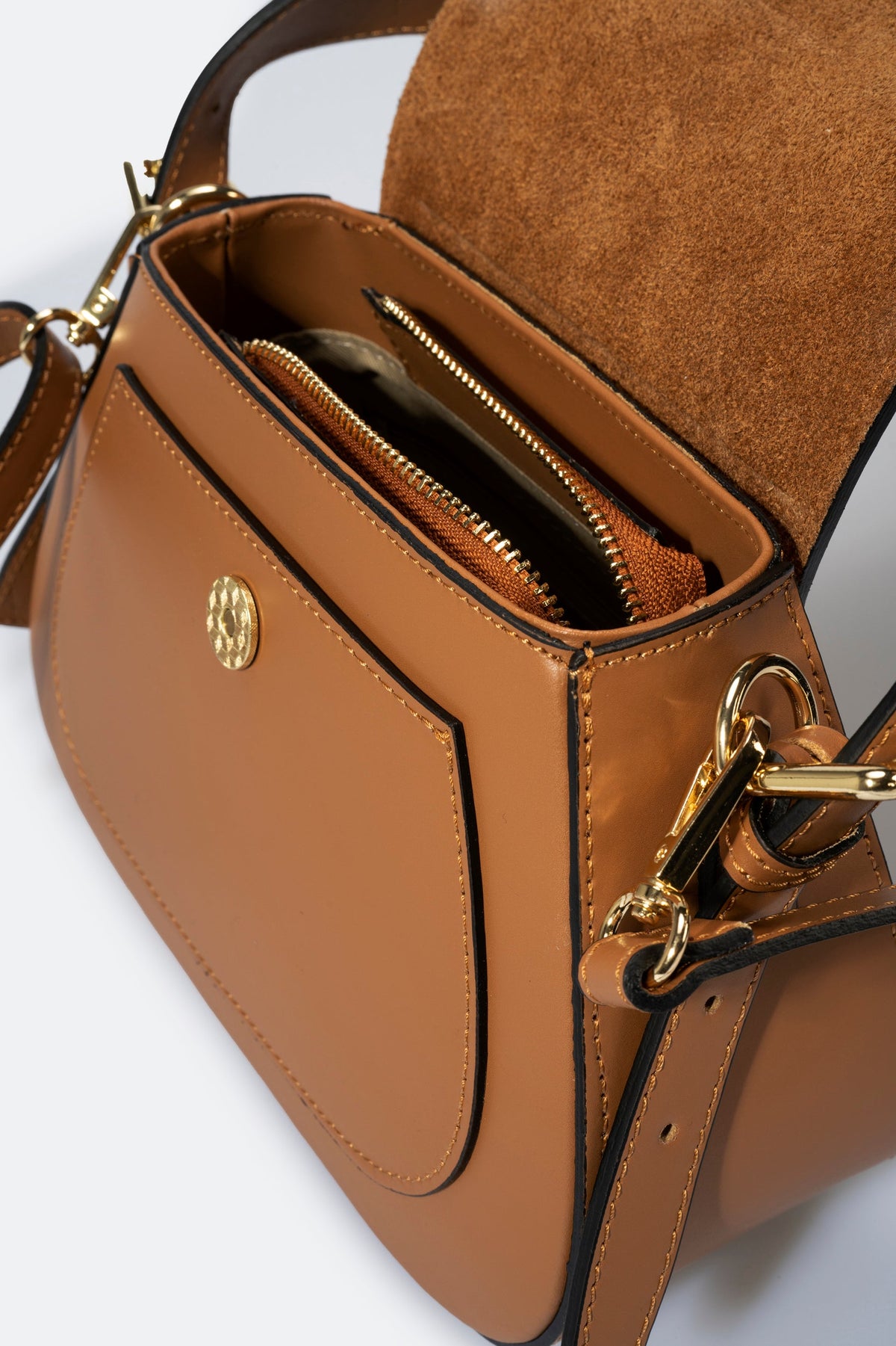 Ginevra Made in Italy Leather Shoulder Bag – Tan