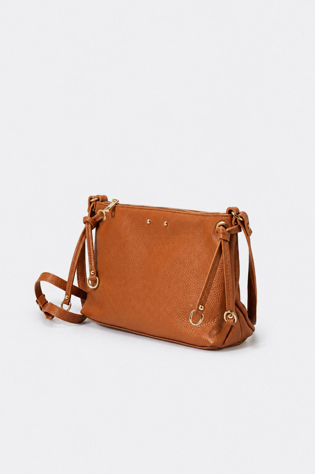 Lucia Made in Italy Leather Crossbody Bag – Tan