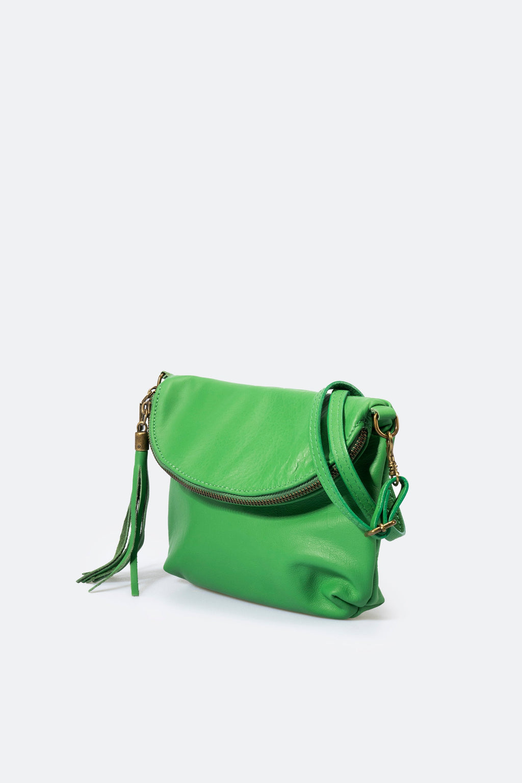 Alessia Made in Italy Full Grain Leather Crossbody Bag – Apple Green