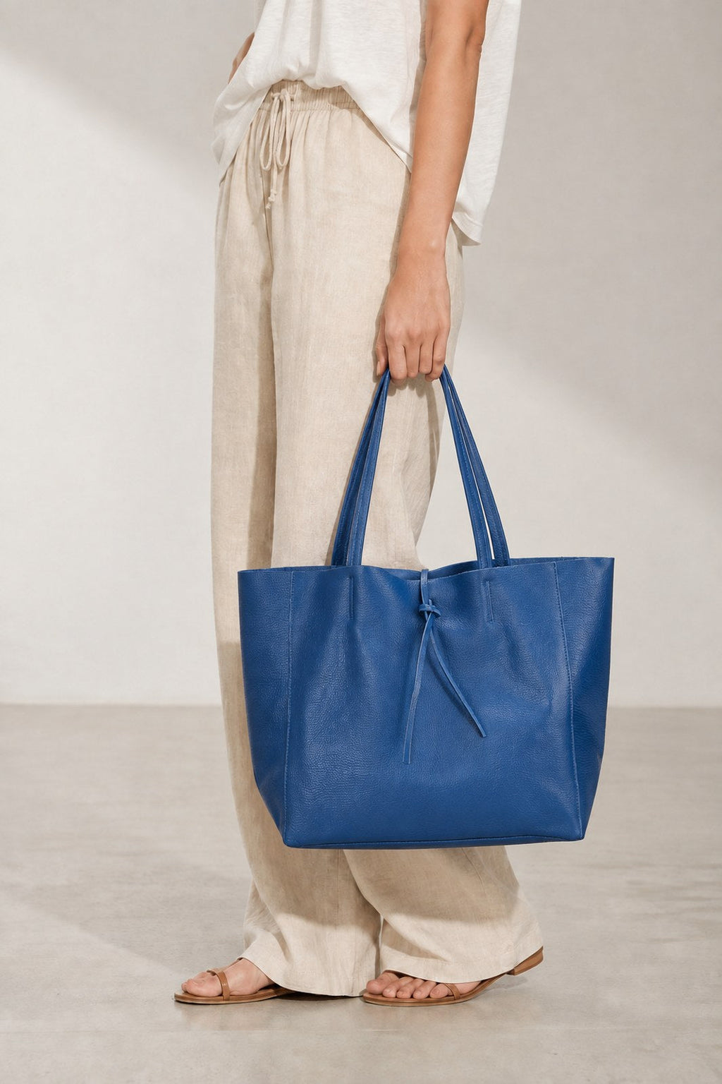 Francesca Made in Italy Leather Tote Bag – Blue