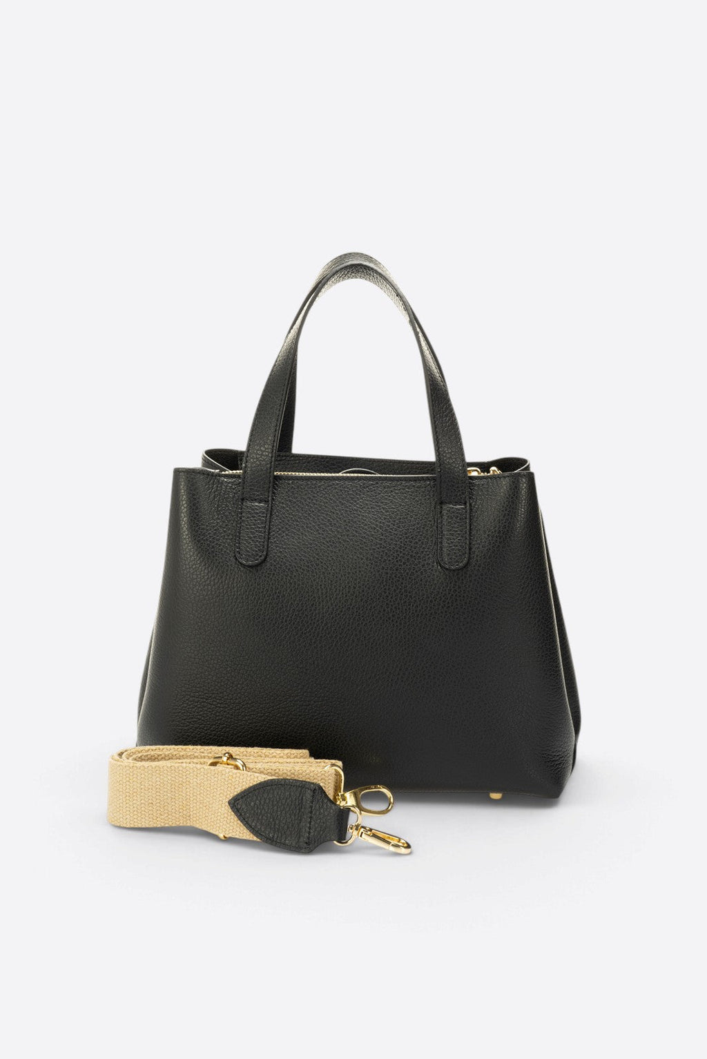MAREN leather top handle bag - Black
