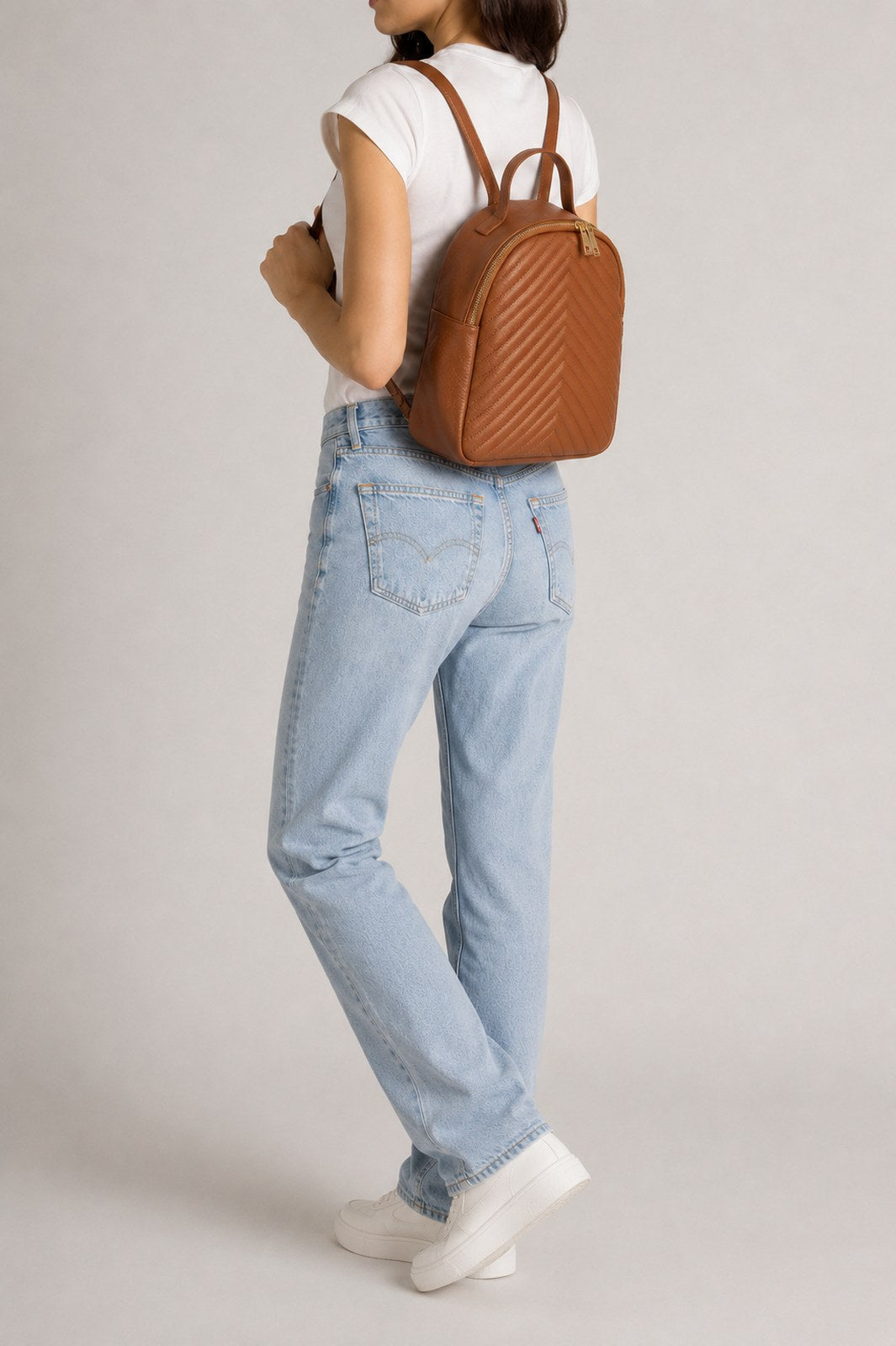 Rebecca Made in Italy Leather Backpack – Cognac