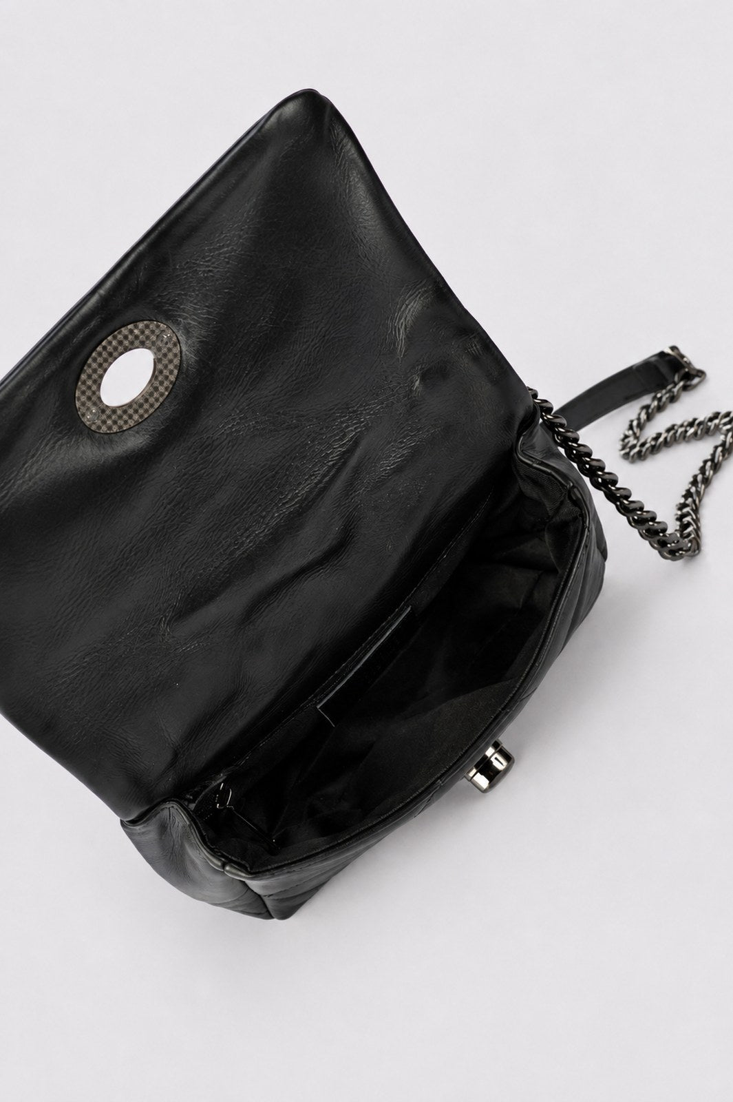 Silvia Made in Italy Full Grain Leather Shoulder Bag – Black