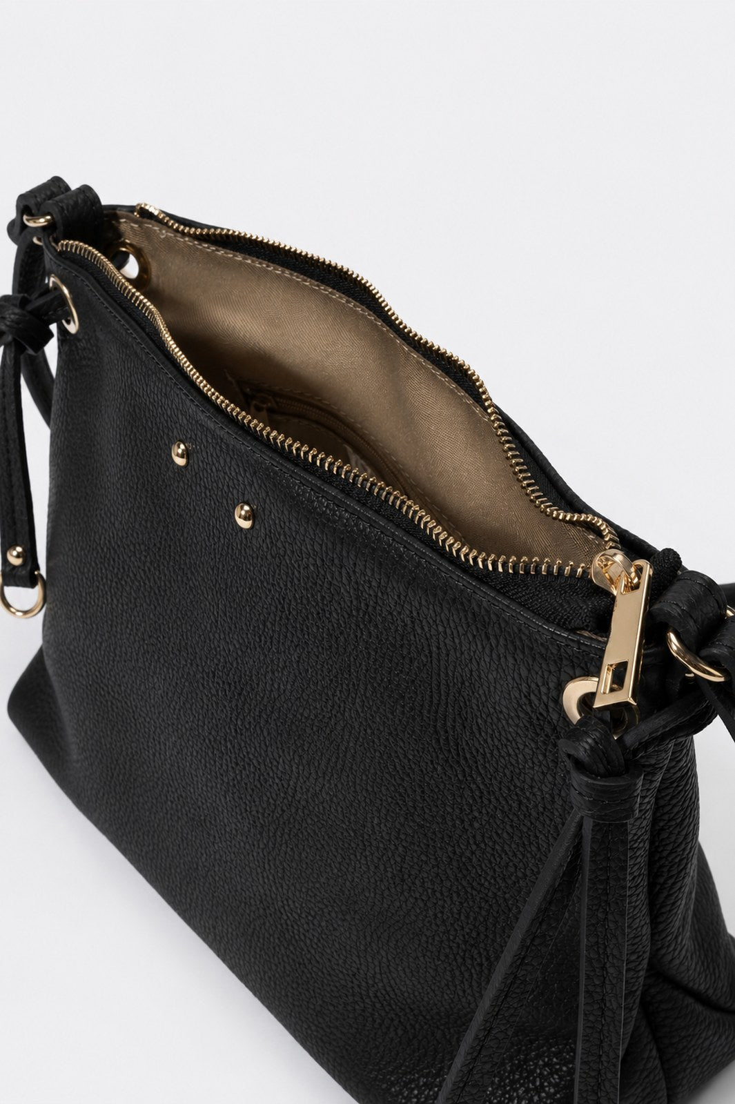 Lucia Made in Italy Leather Crossbody Bag – Black
