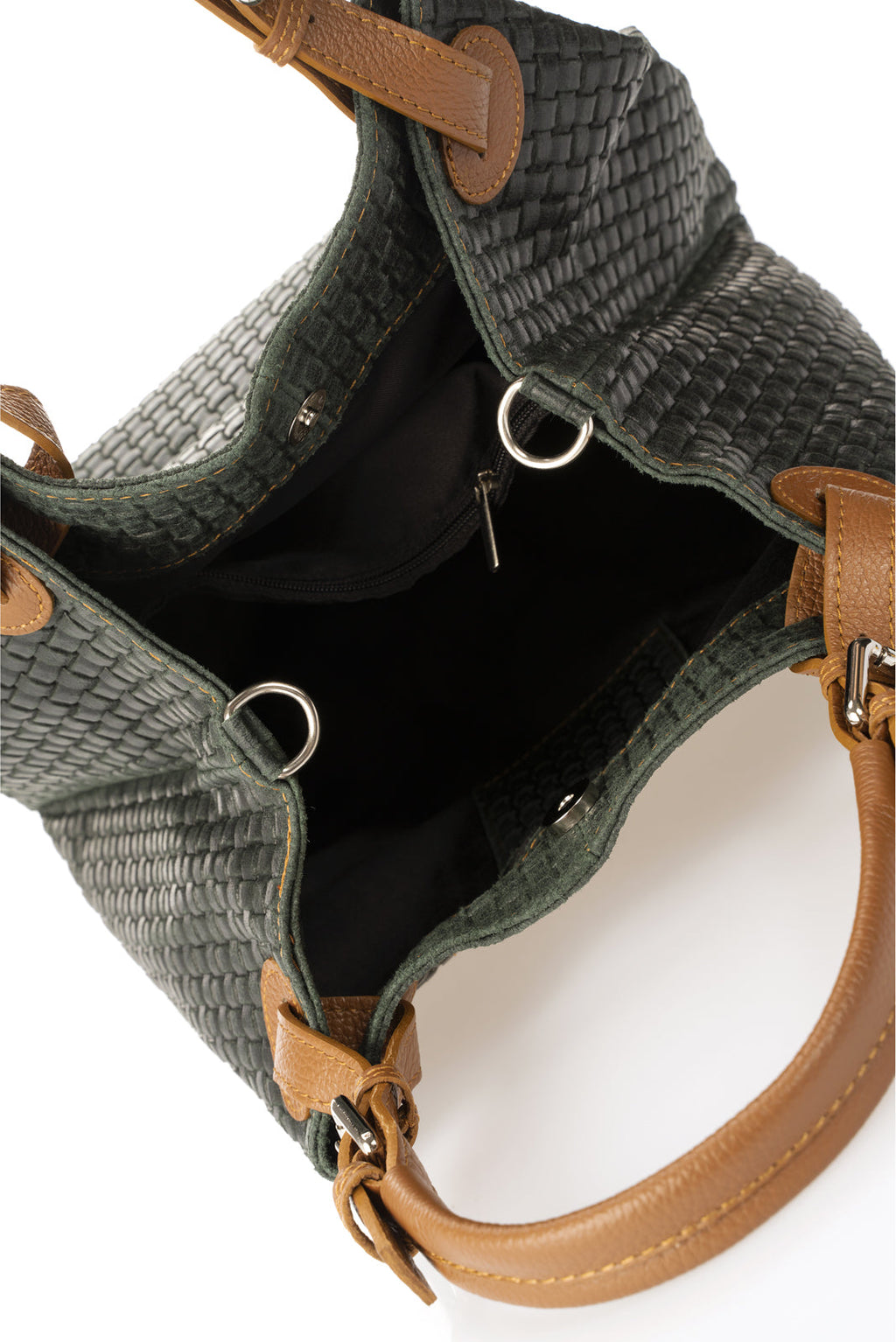 Aria Made in Italy Suede Leather Tote Bag – Dark Green