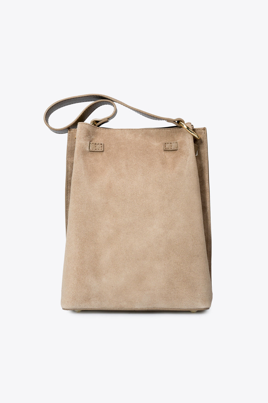 Rosalia Made in Italy Suede Leather Shoulder Bag – Taupe