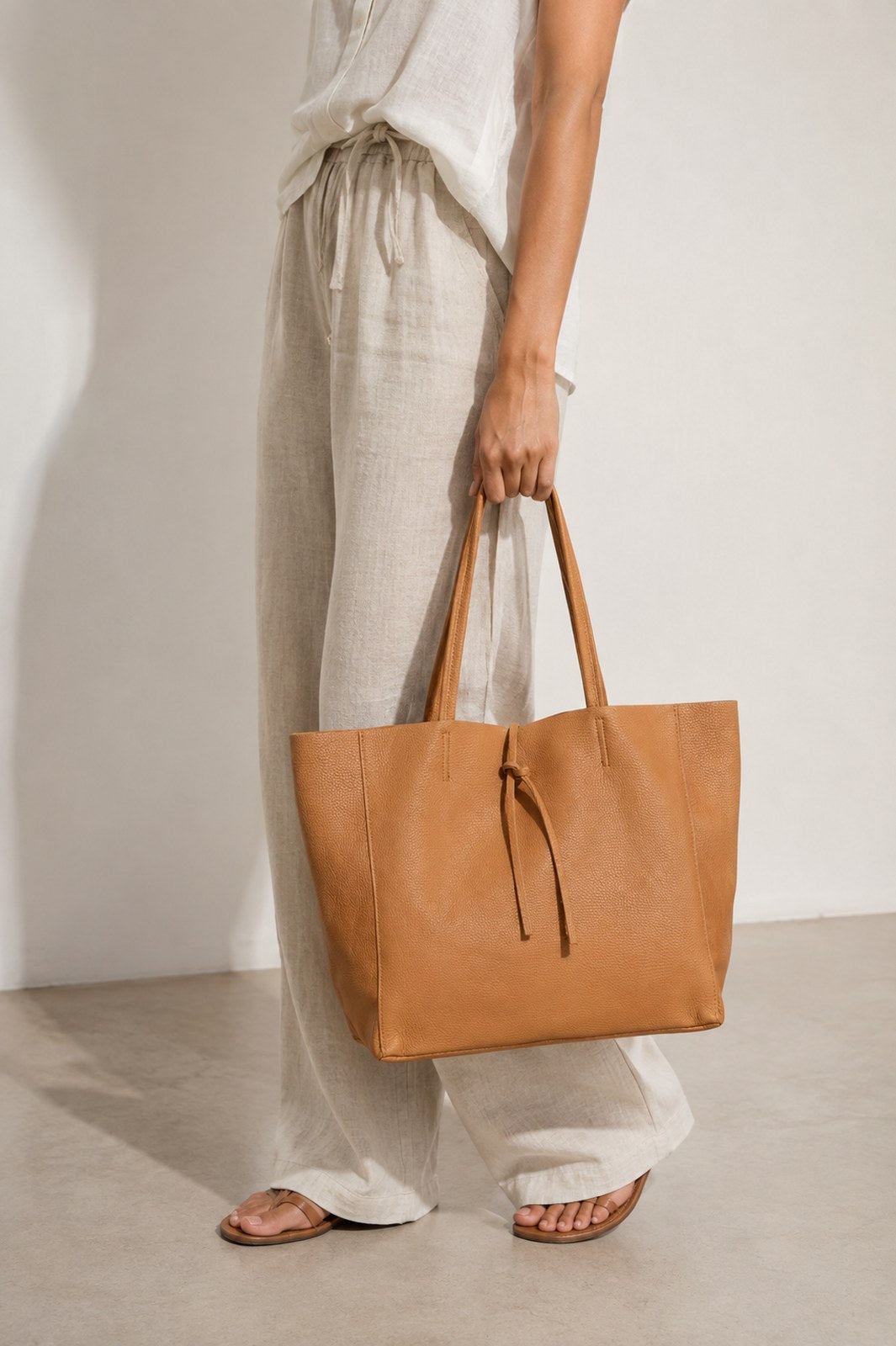 Francesca Made in Italy Leather Tote Bag – Cognac