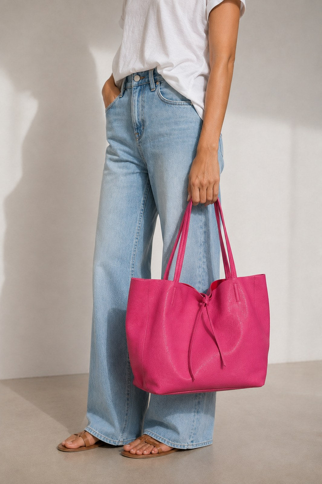 Francesca Made in Italy Leather Tote Bag – Fuchsia