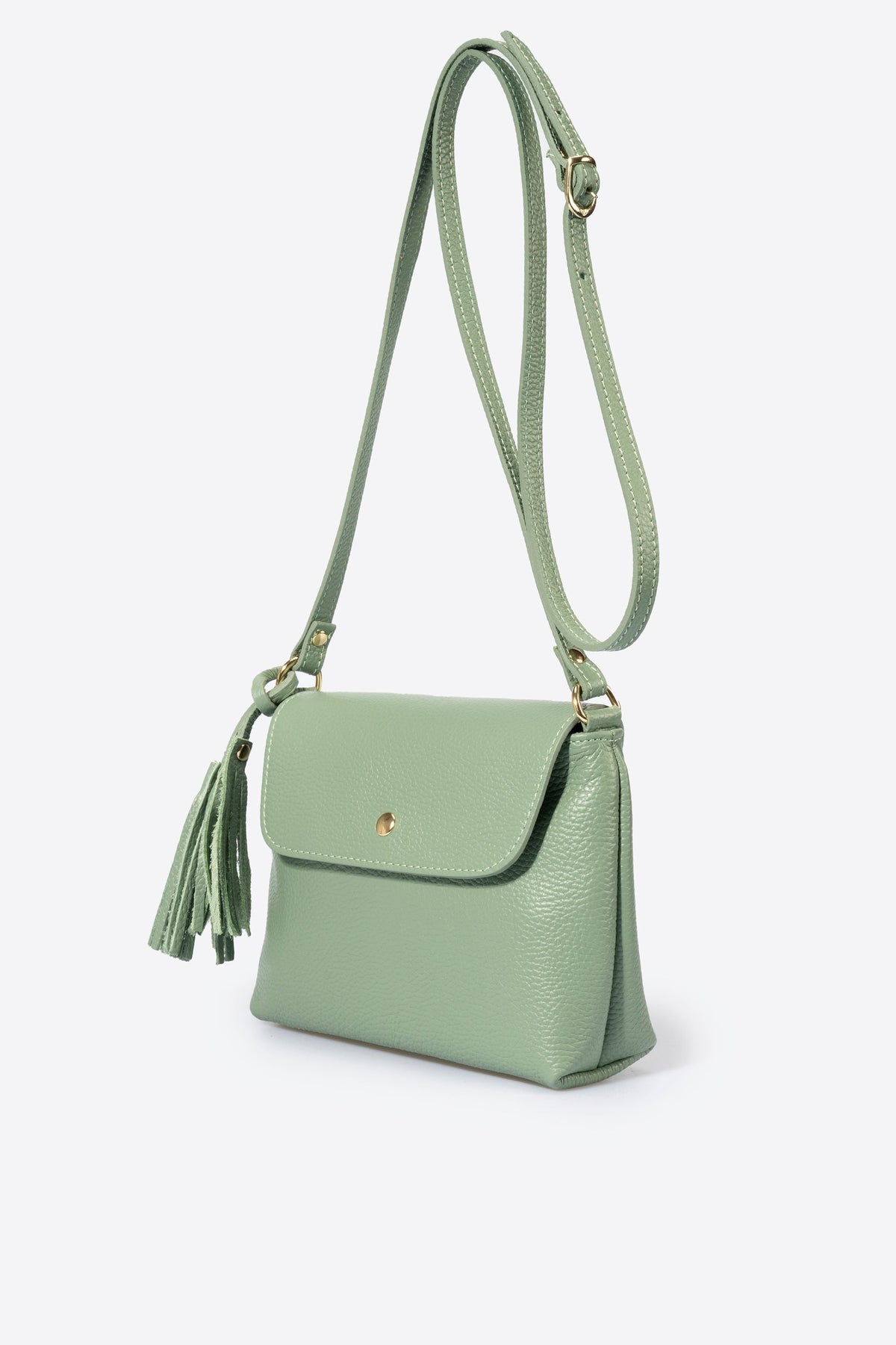 Stella Made in Italy Leather Crossbody Bag – Mint Green