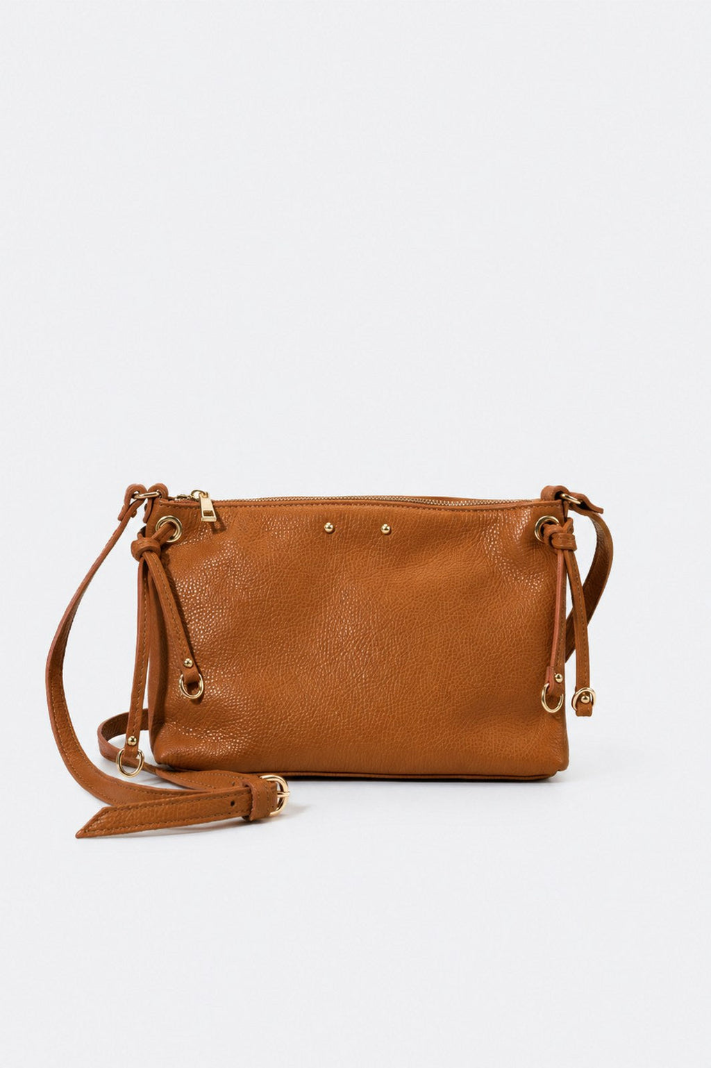 Lucia Made in Italy Leather Crossbody Bag – Tan