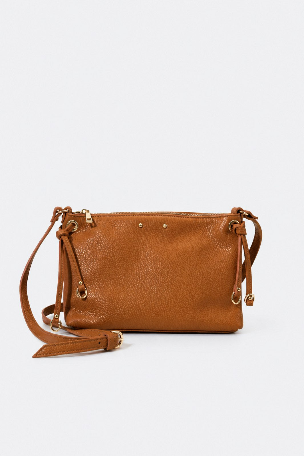Lucia Made in Italy Leather Crossbody Bag – Tan