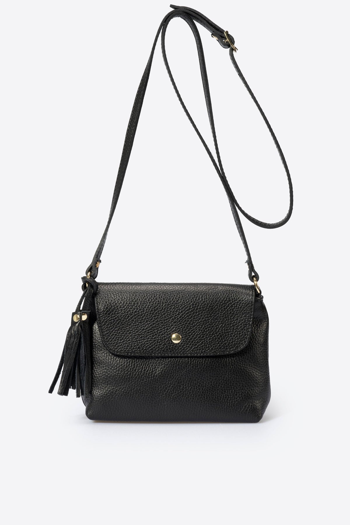 Stella Made in Italy Leather Crossbody Bag – Black