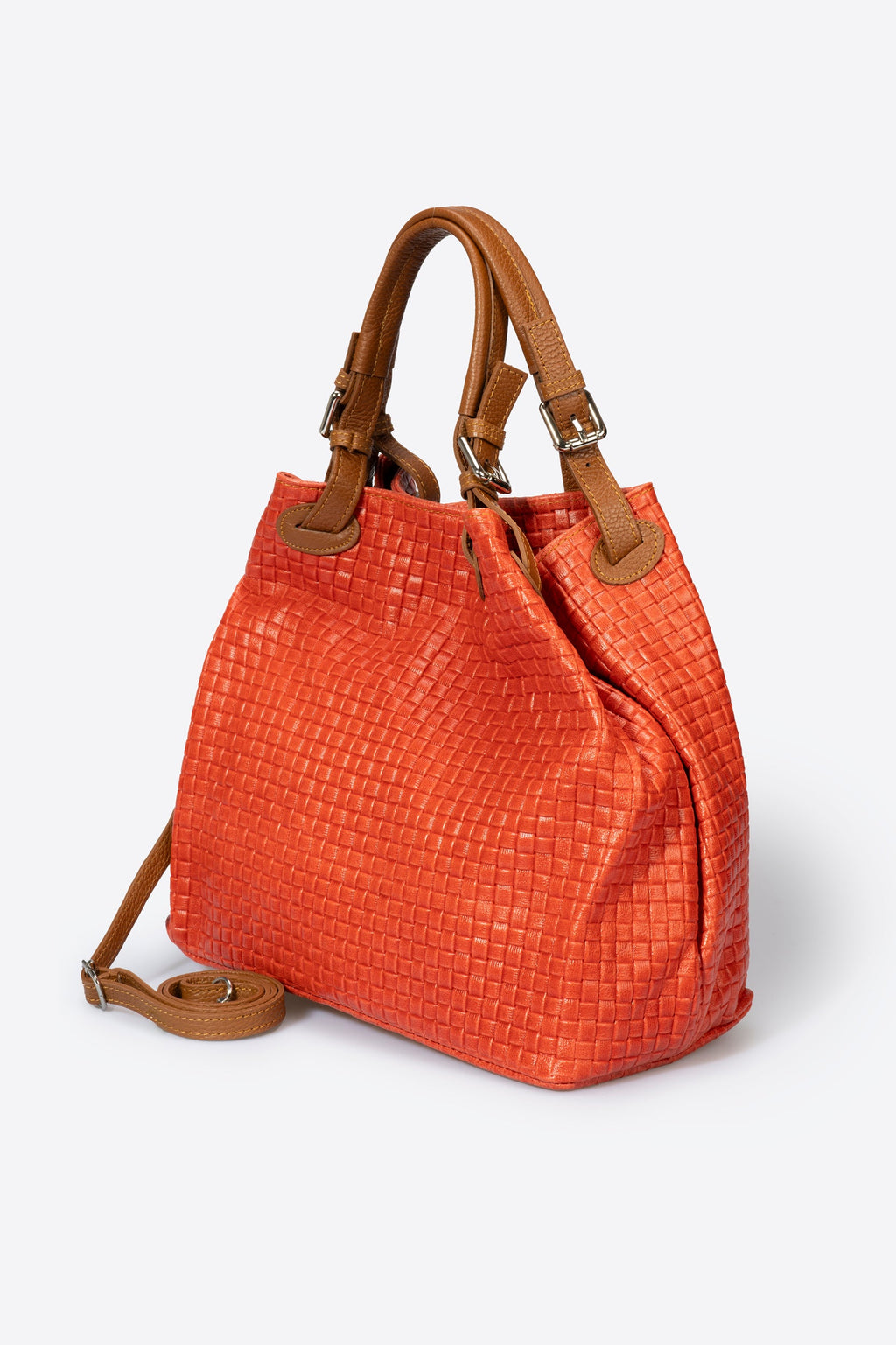 Aria Made in Italy Suede Leather Tote Bag – Red