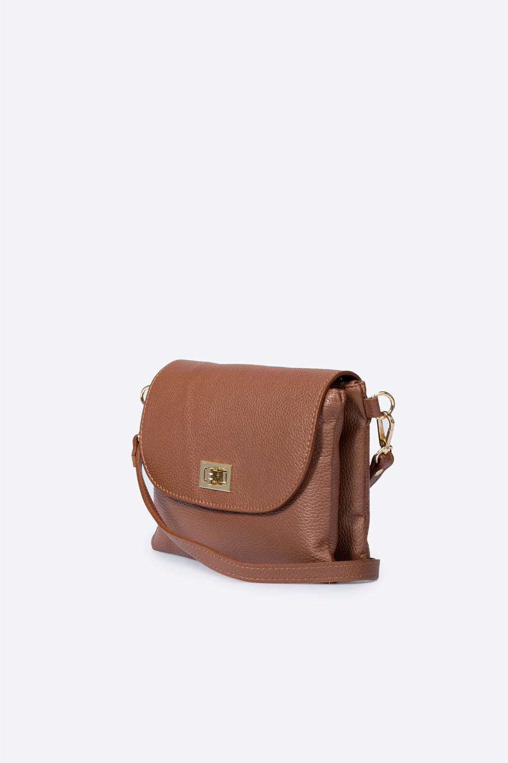 Ludovica Made in Italy Full Grain Leather Crossbody Bag – Brown