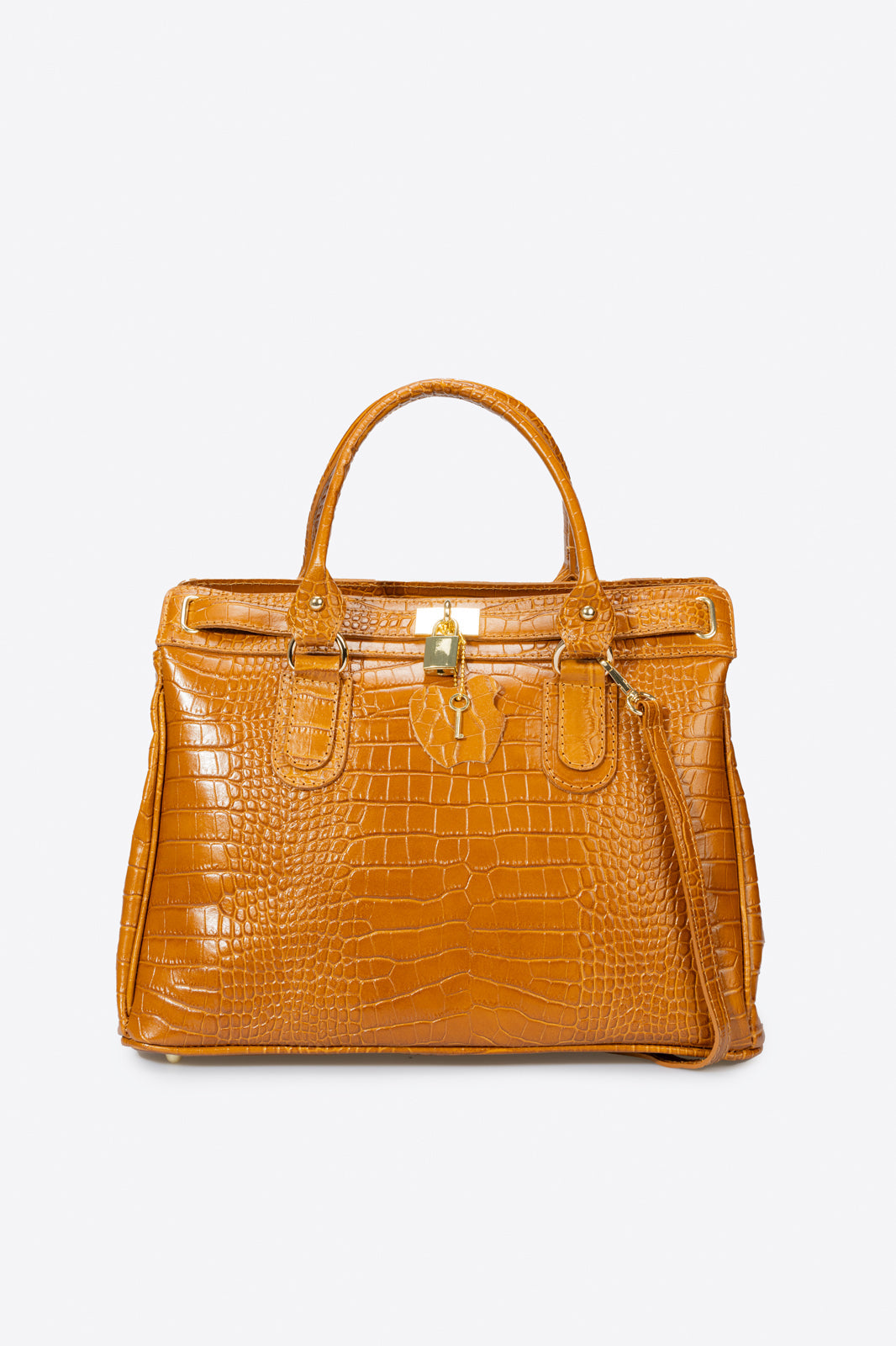 Federica Made in Italy Leather Top Handle Handbag – Tan