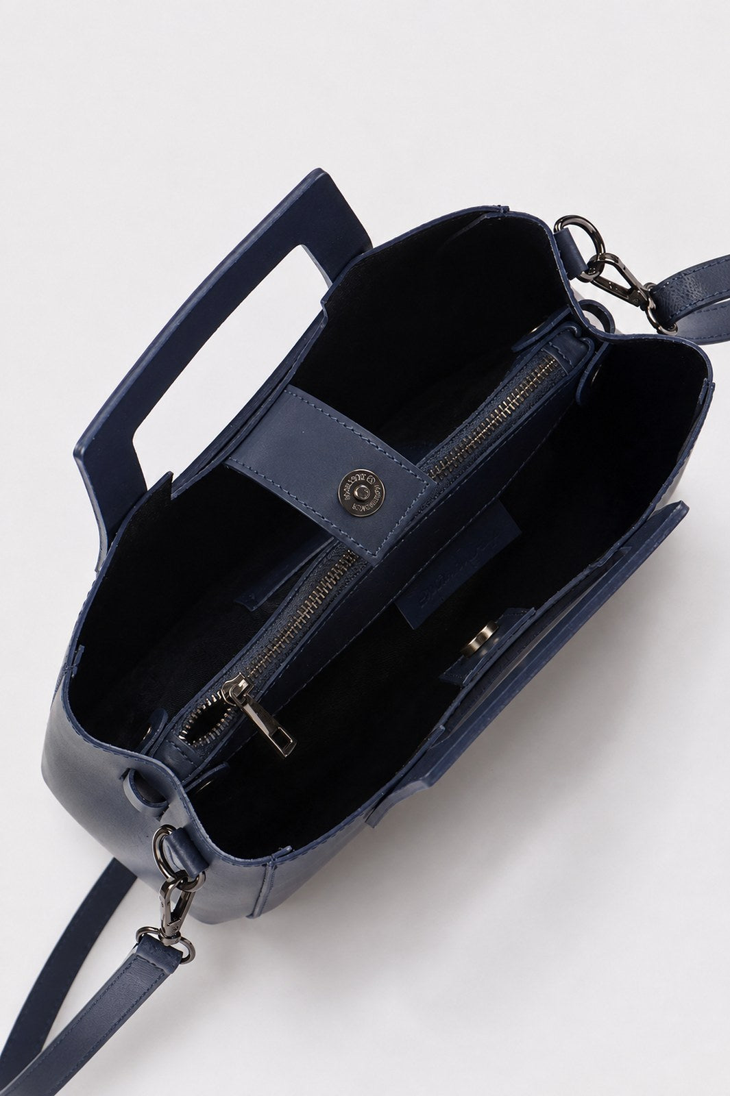 Vittoria Made in Italy Leather Top Handle Handbag – Blue