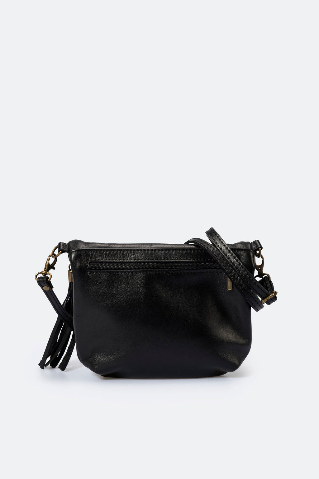 Alessia Made in Italy Full Grain Leather Crossbody Bag – Black