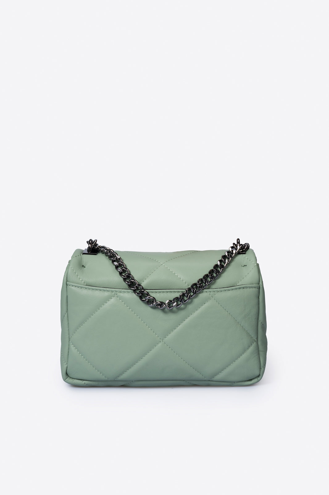 Silvia Made in Italy Full Grain Leather Shoulder Bag – Mint Green