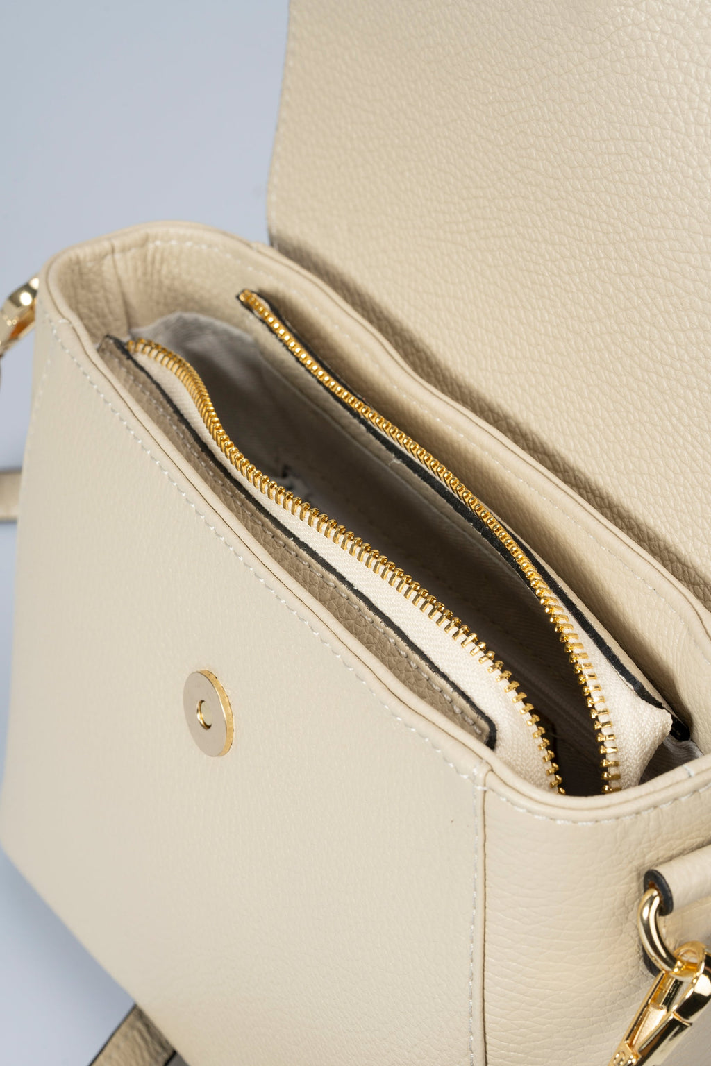 Beatrice Made in Italy Leather Crossbody Bag – Beige