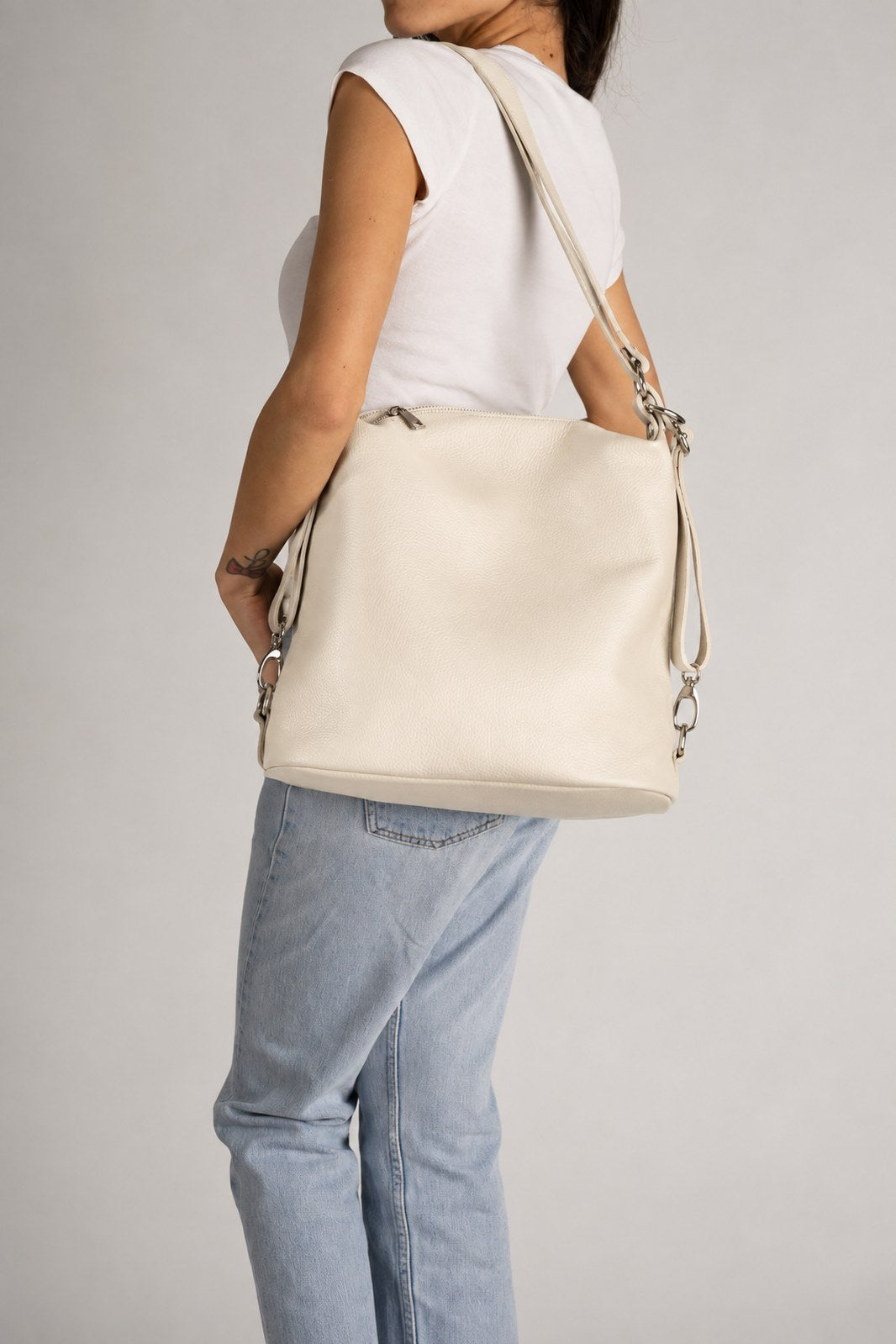 Serena Made in Italy Leather Backpack – Taupe