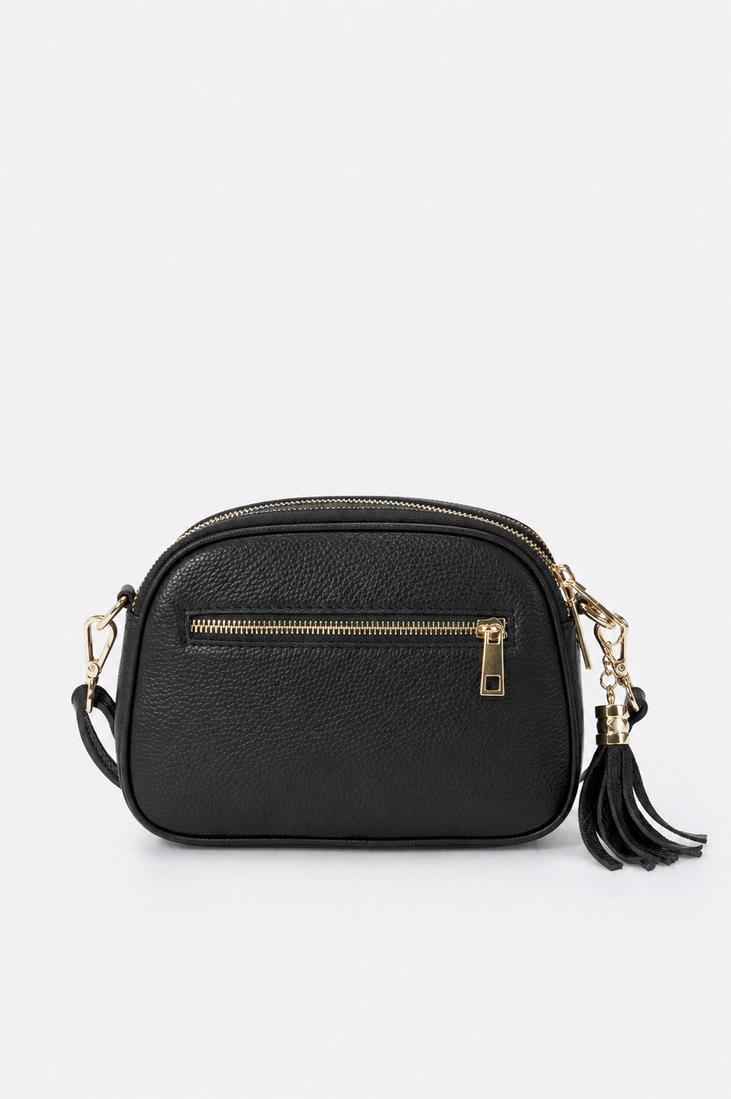 Elena Made in Italy Leather Crossbody Bag – Black