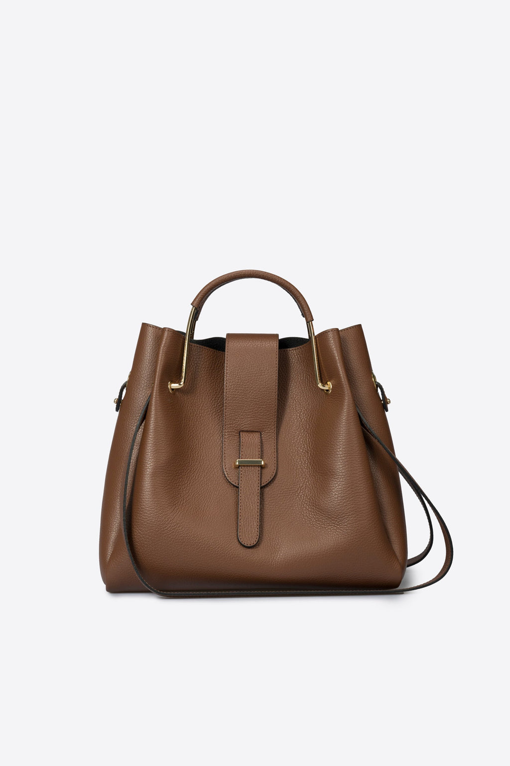 Diana Made in Italy Leather Top Handle Handbag – Brown