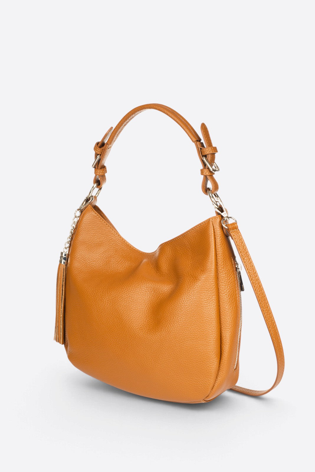 Viola Made in Italy Leather Top Handle Handbag – Cognac