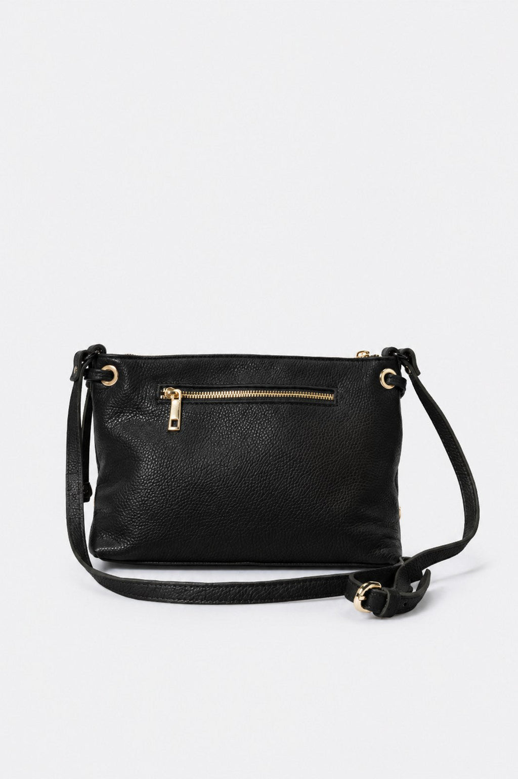 Lucia Made in Italy Leather Crossbody Bag – Black