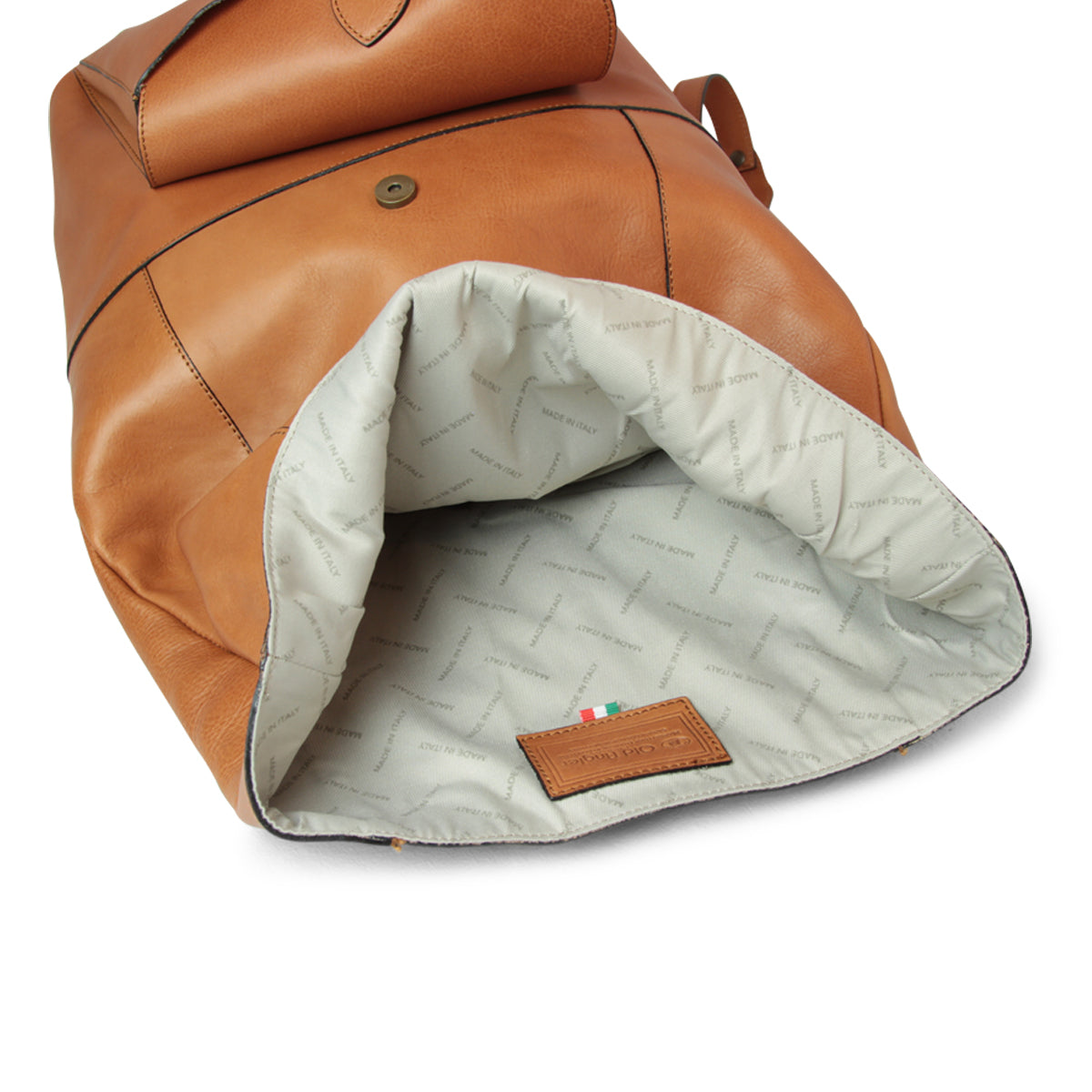 LUSSO Full grain leather back pack with backside troller strap